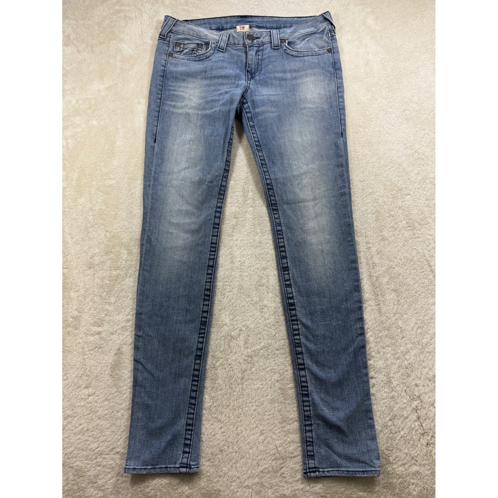 True‎ Religion Womens Stella Low Rise Skinny Blue Denim Jeans 32 Meas: 34x33.5